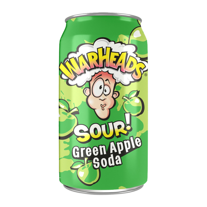 Warheads Sour Soda Green Apple 355ml