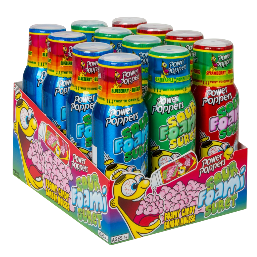 Power Poppers Sour Foami Candy Spray 88ml