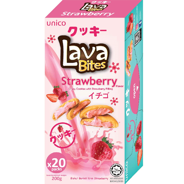 Lava Bites Cookies Strawberry 200g