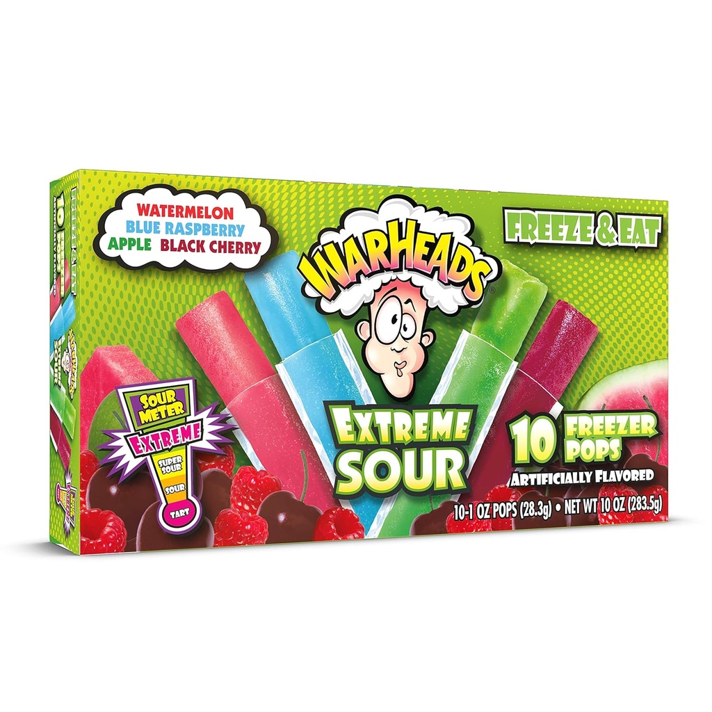 Warheads Extreme Sour Freezer Pops 10 buc