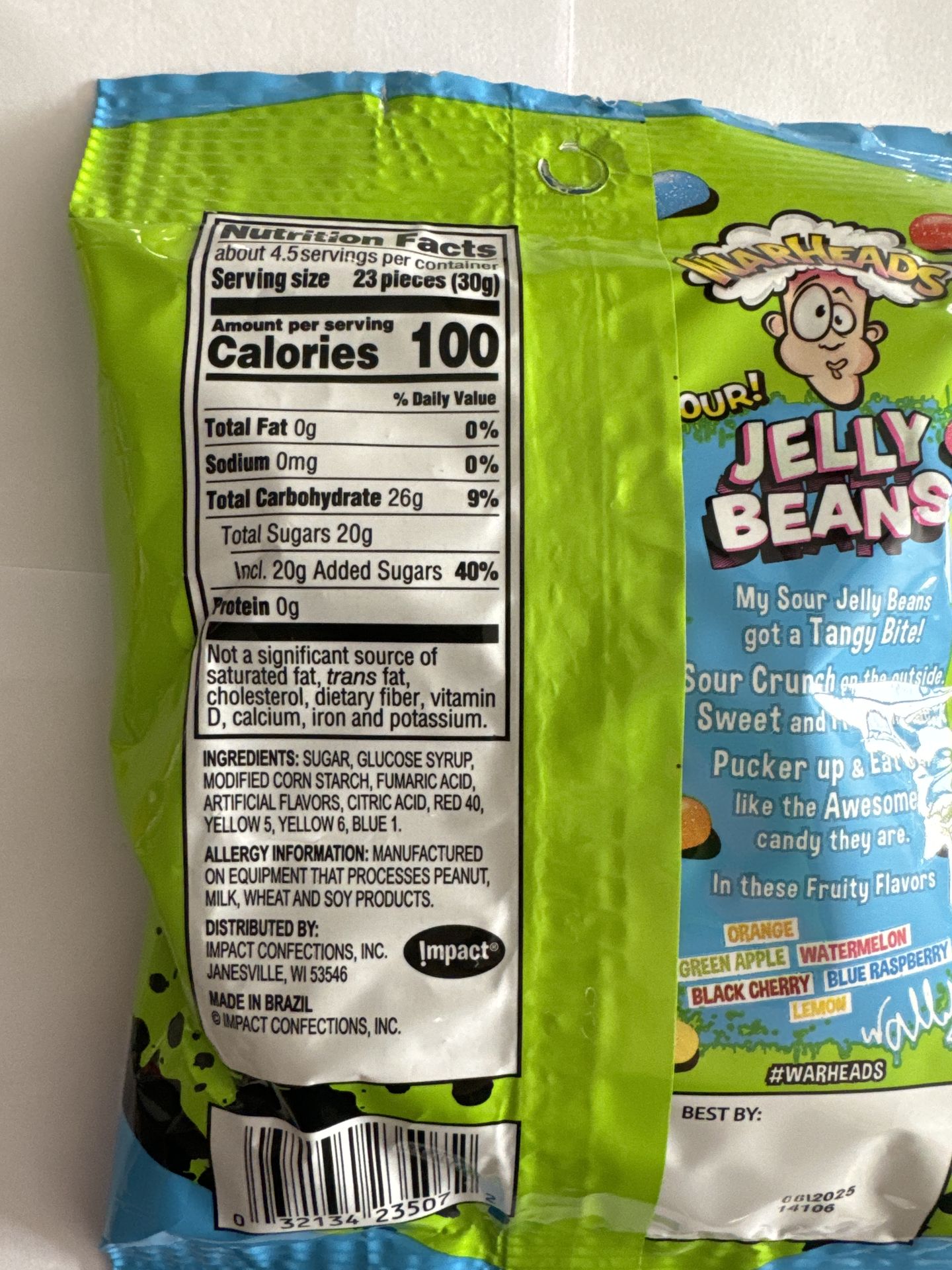 Warheads Sour Jelly Beans 141g