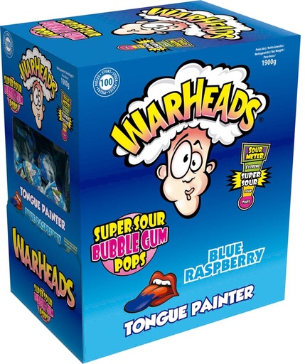 Warheads Lollies Blue Raspberry 19g