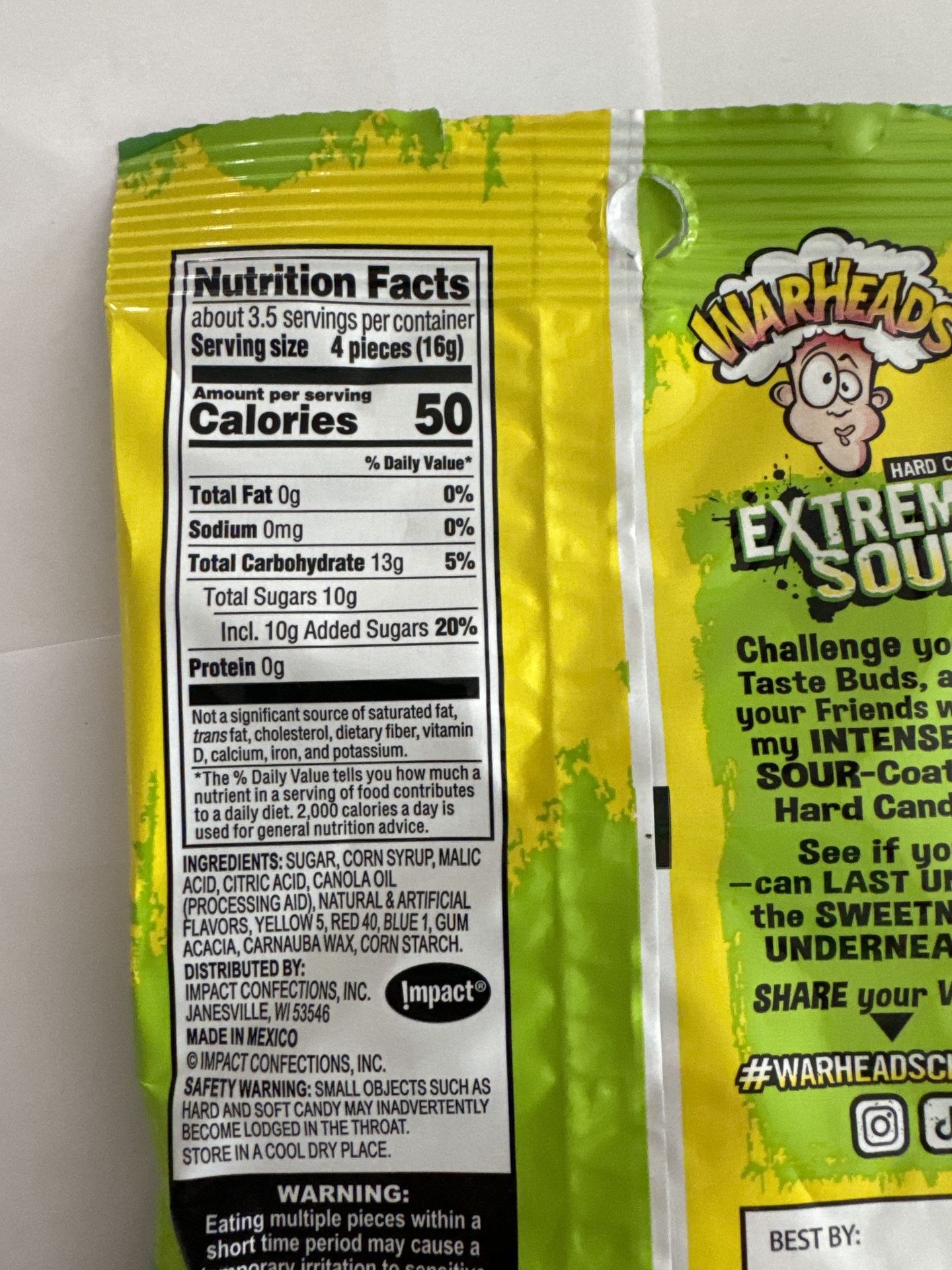 Warheads Extreme Sour Hard Candy 56g