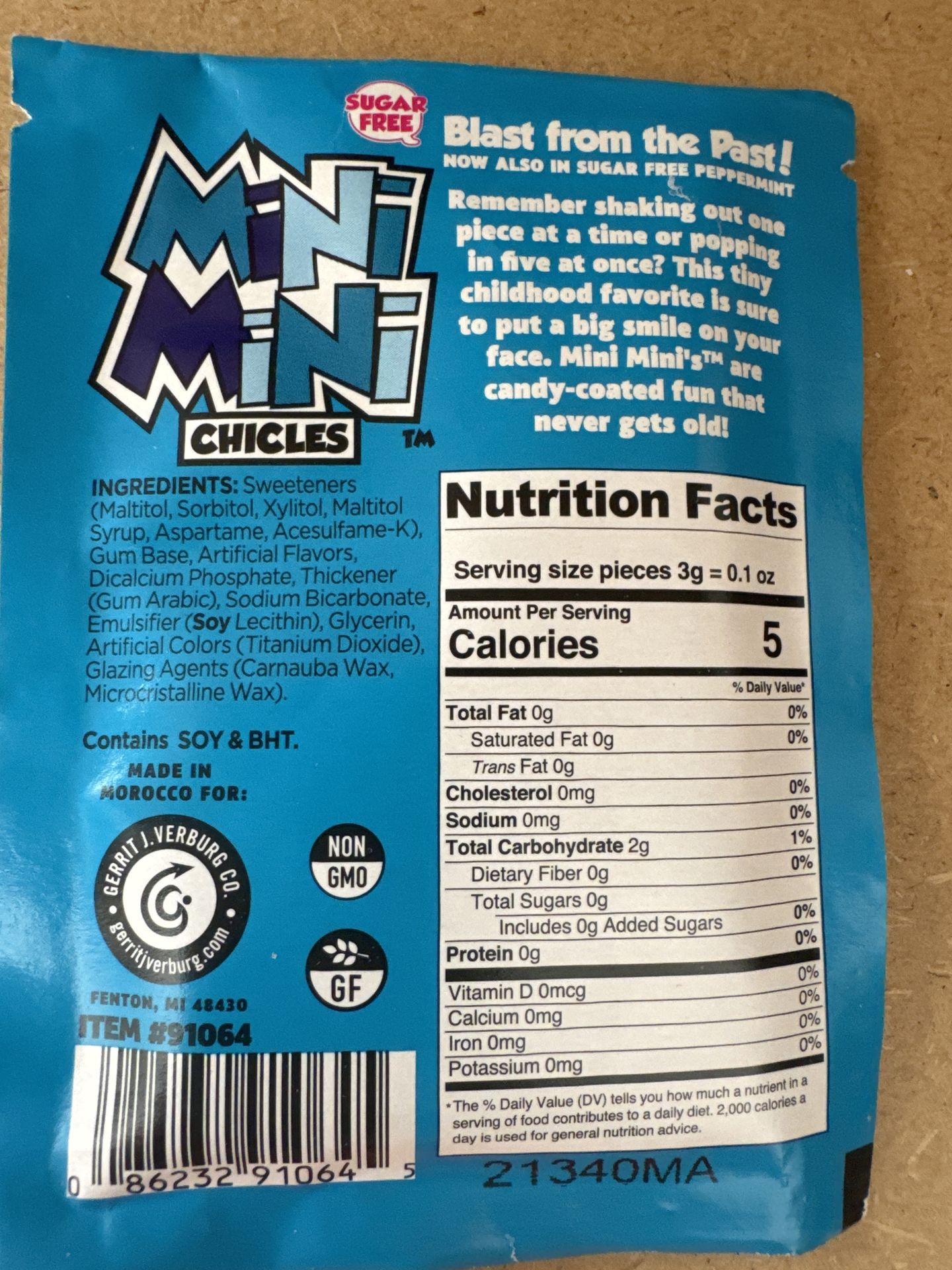 Mini Mini Chicles Mint Gum 16g