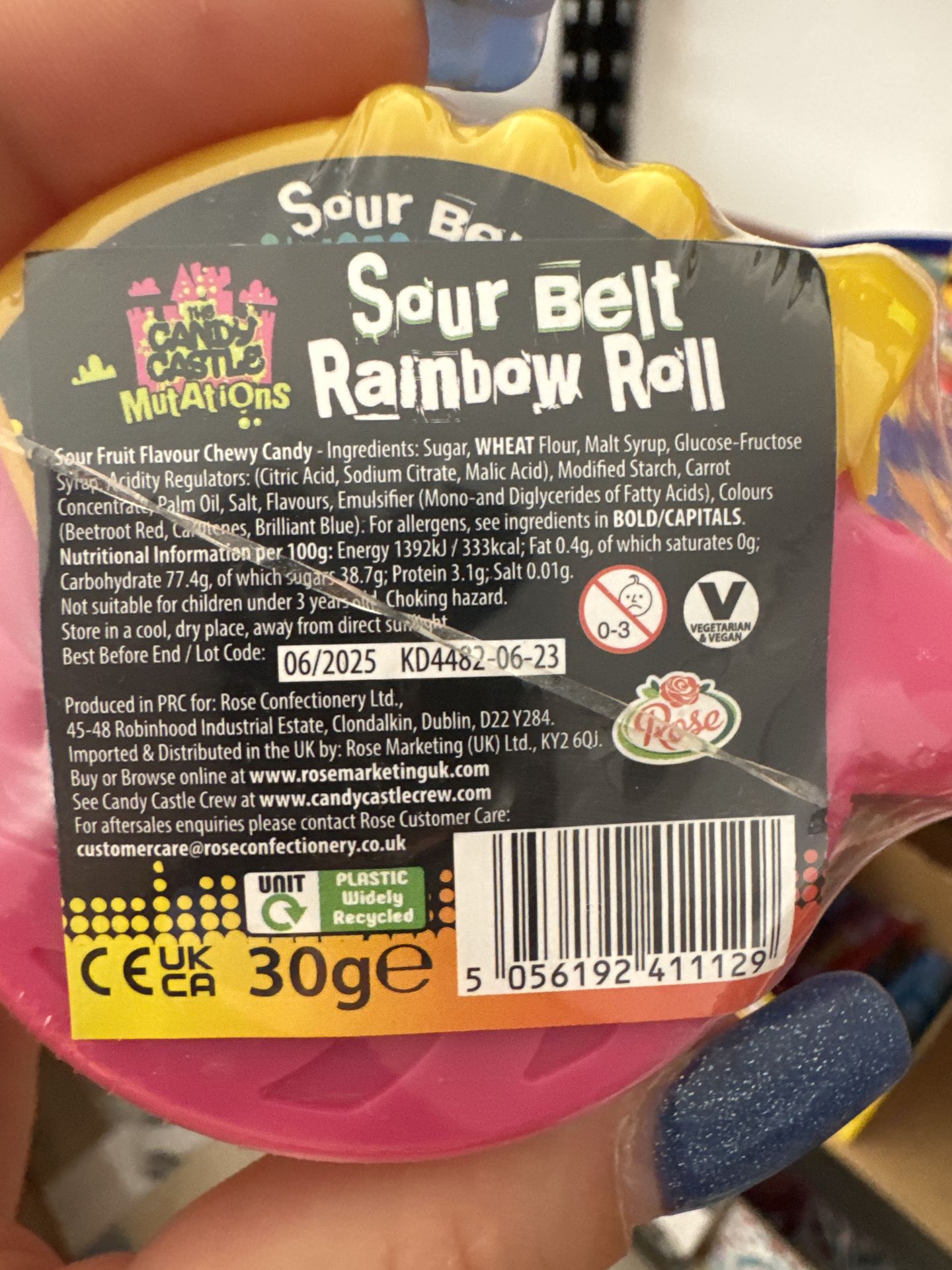 The Candy Castle Mutations Sour Belt Rainbow Roll 35g