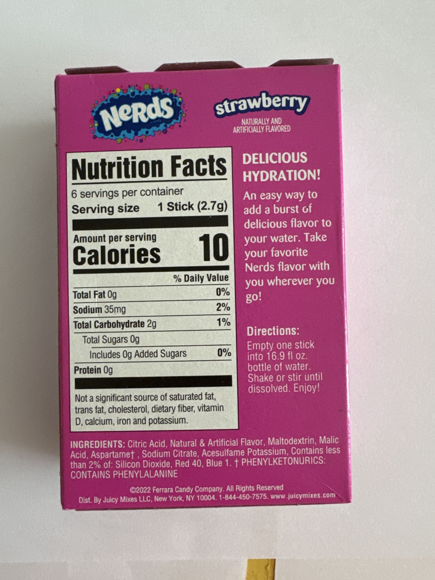 Nerds Drink Mix Strawberry 6buc 16,2g