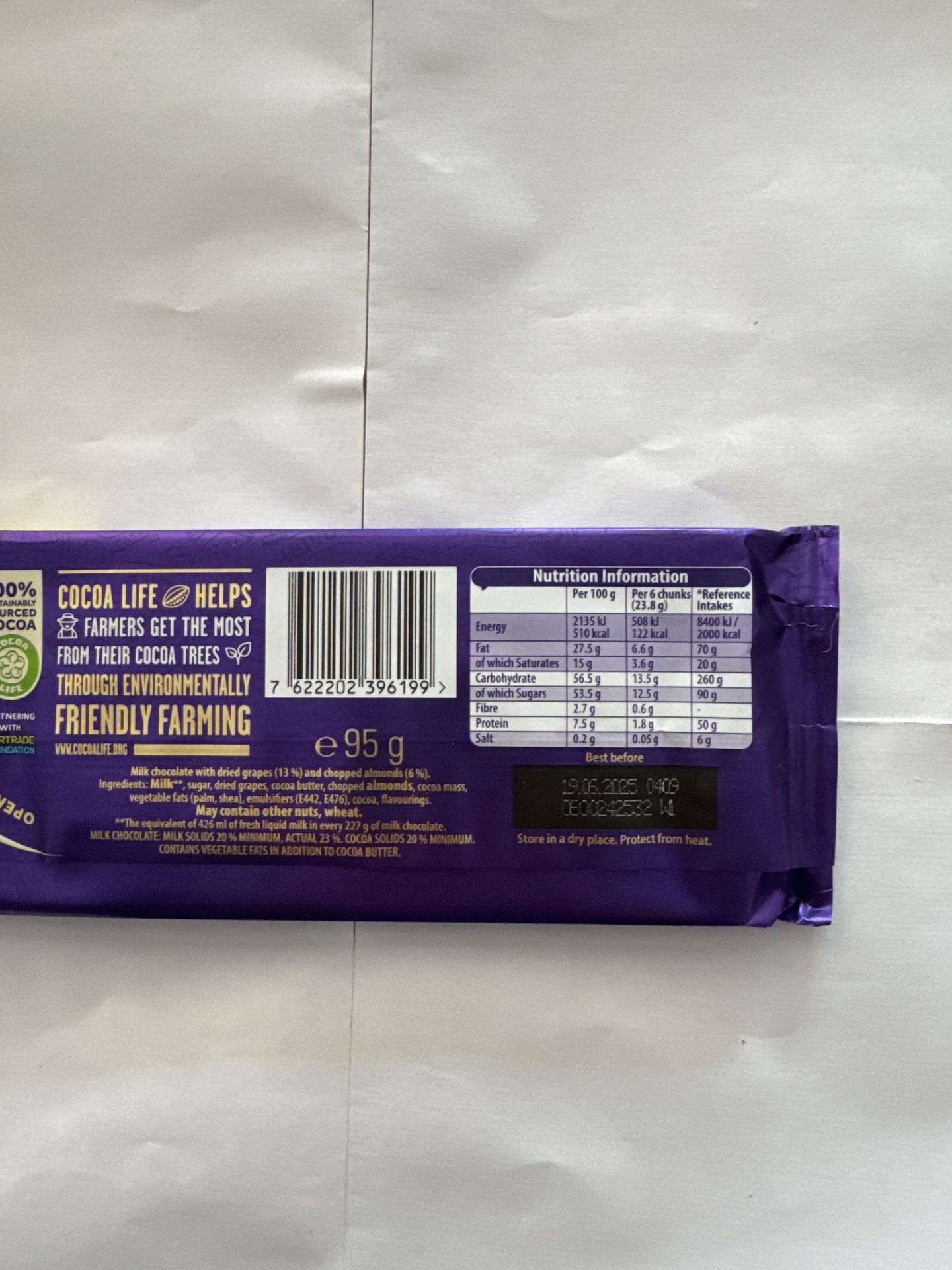 Cadbury Dairy Milk Fruit & Nut 95g