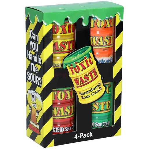 Toxic Waste Assorted 4 Pack 168g