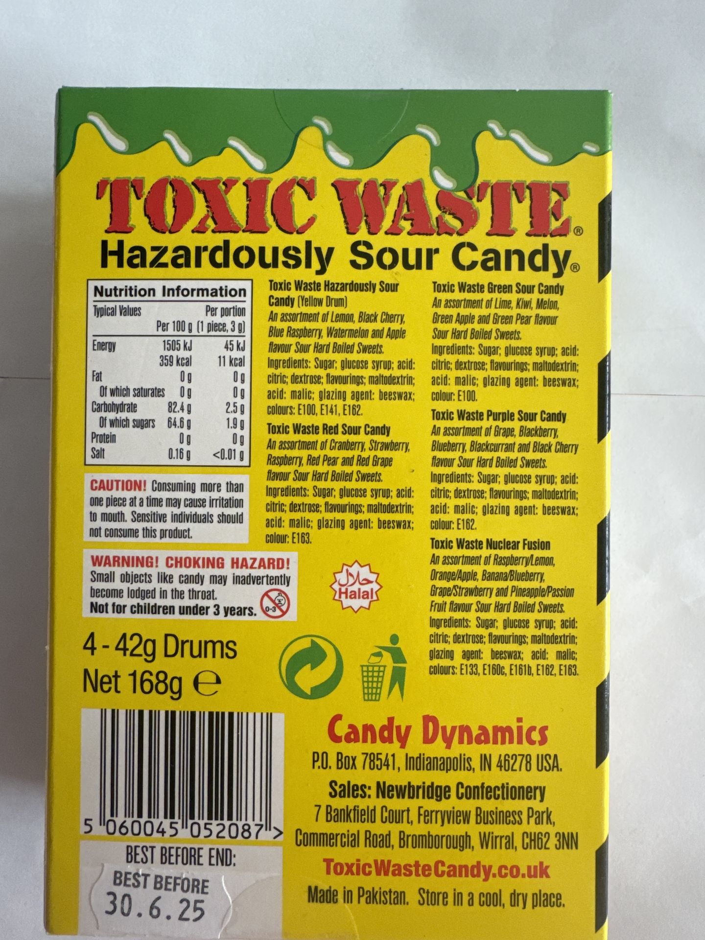 Toxic Waste Yellow 4 Pack 168g