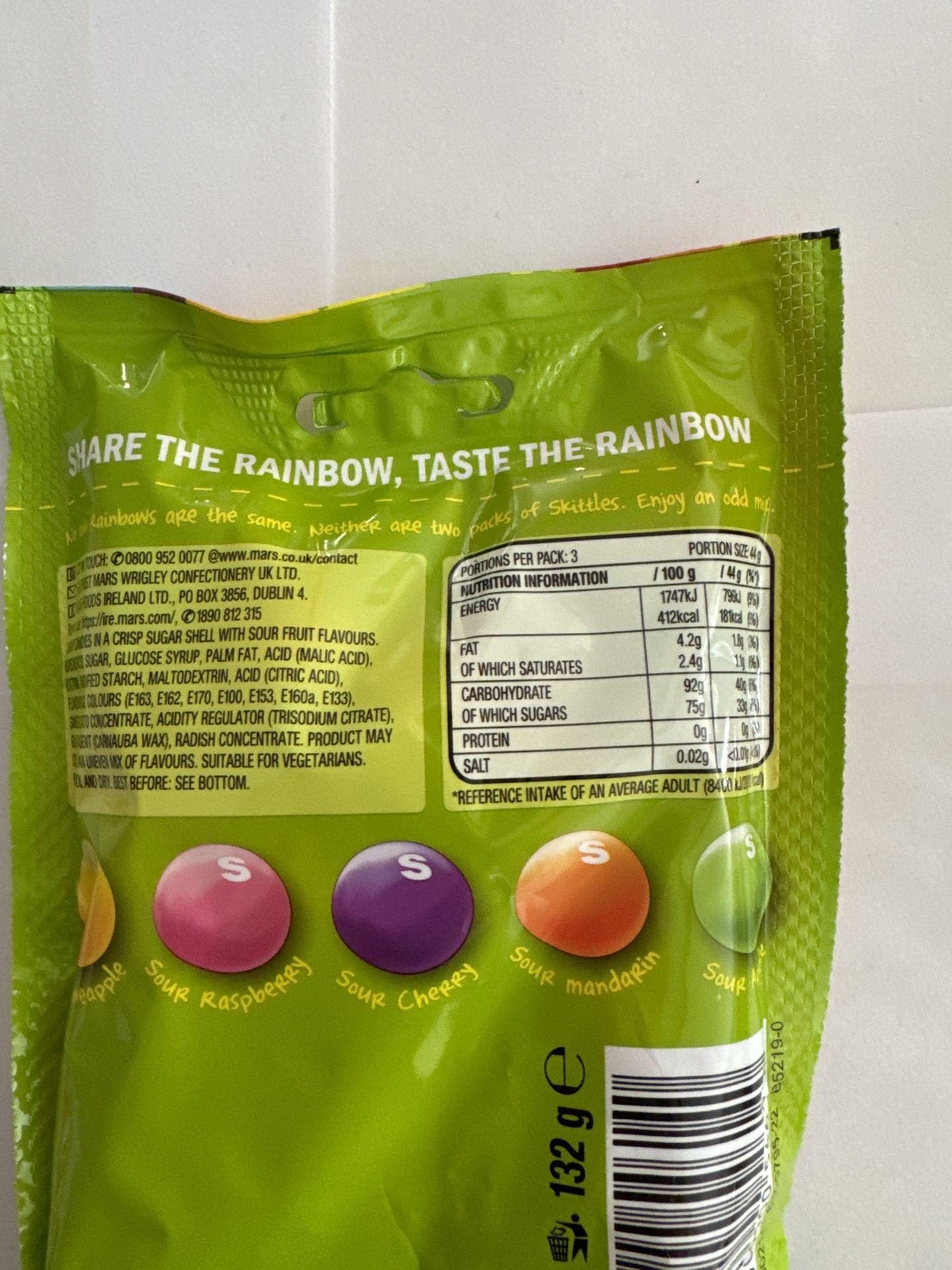 Skittles Giants Chewy Sour Sweets 132g