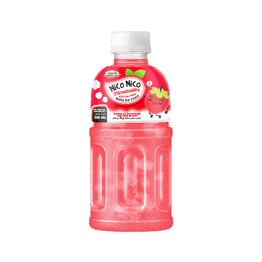 Nico Nico Nata De Coco Fruit Juice Strawberry 320ml