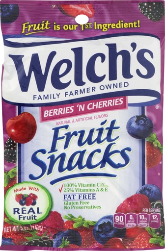 Welch's Fruit Snacks Berries 'N Cherries 142g
