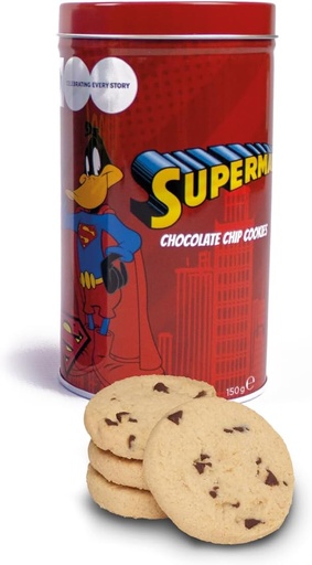 Looney Tunes Daffy Duck Superman Chocolate Chip
Cookies Tin 150g