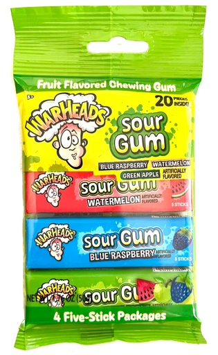 Warheads Sour Gum 4 Pack 50g