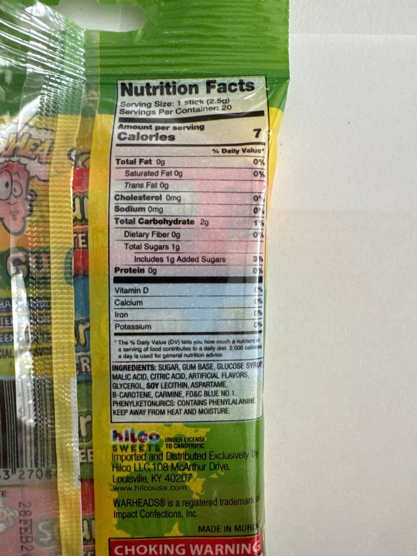 Warheads Sour Gum 4 Pack 50g