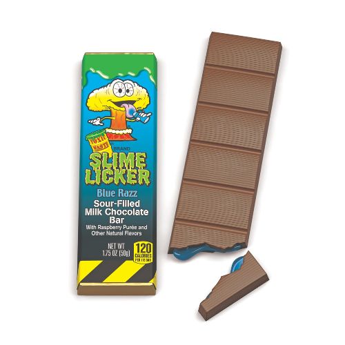 Toxic Waste Slime Licker Chocolate Bar Blue Razz 50g