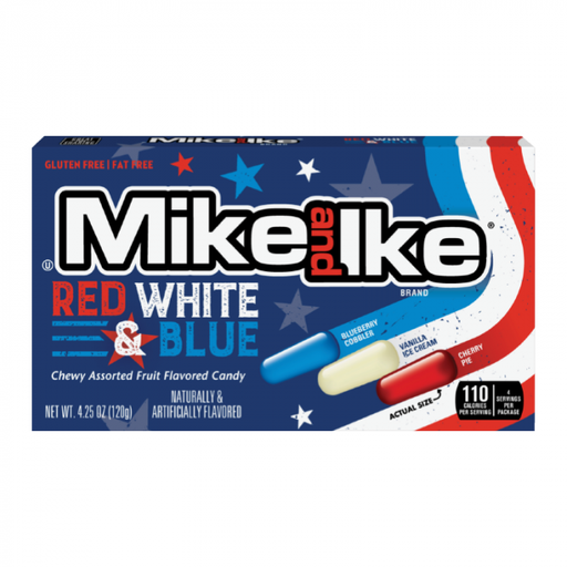 Mike and Ike Red, White & Blue 120g