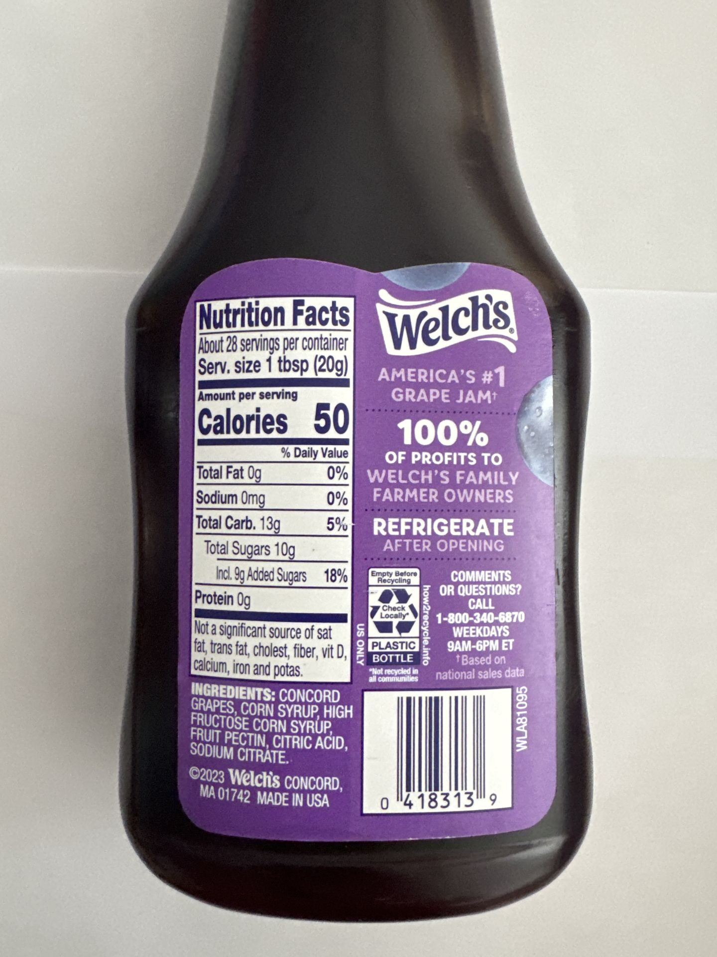 Welch's Jelly Concord Grape 567g