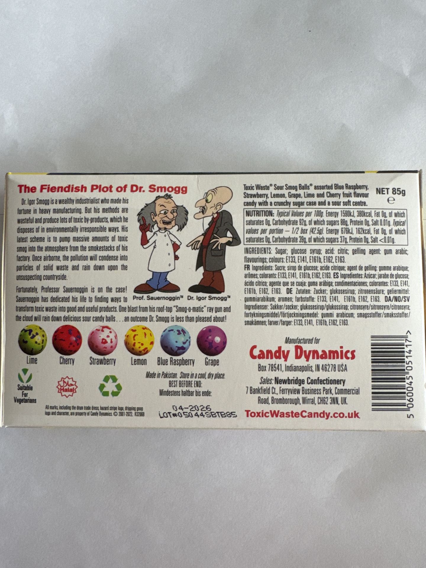 Toxic Waste Sour Smog Balls Theatre Box 84g